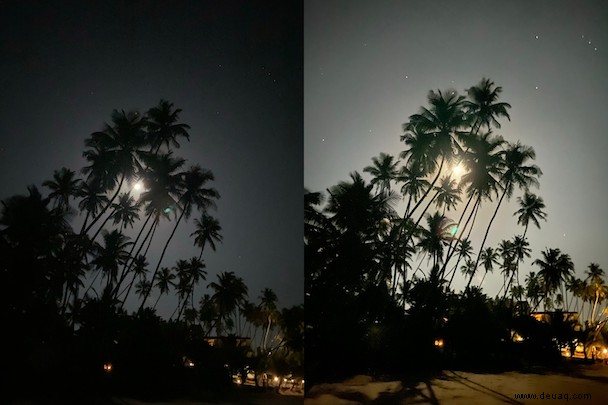 Nachtmodus auf dem iPhone:So machen Sie Fotos bei schlechten Lichtverhältnissen mit einer iPhone-Kamera 