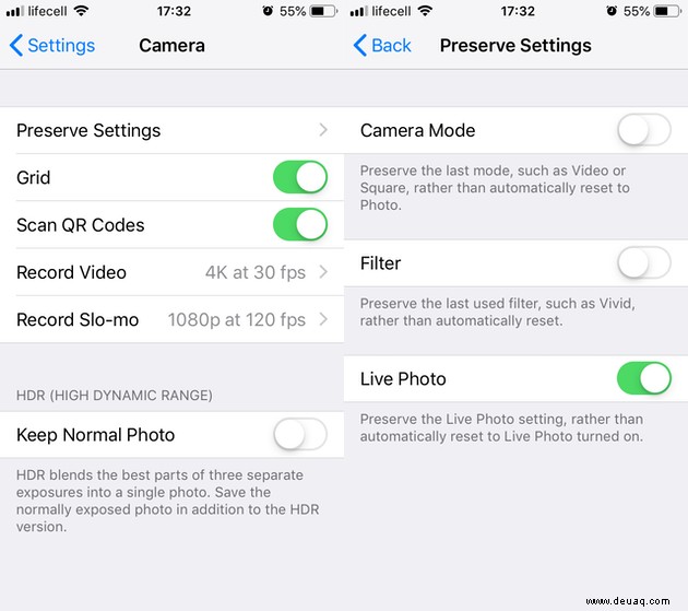 iPhone Kameraeinstellungen, die Sie verwenden sollten, um bessere Fotos zu machen 