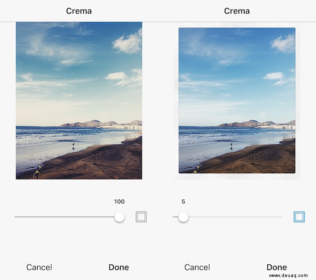 So fügen Sie Ihren Instagram-Fotos weiße Rahmen hinzu:Apps und Tricks 