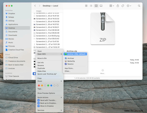 So entpacken Sie Dateien auf Ihrem Mac 