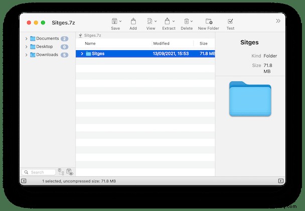 So öffnen und betrachten Sie 7z-Dateien auf dem Mac 