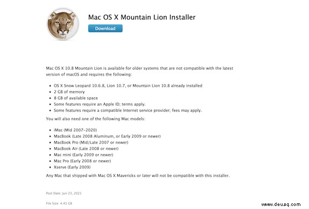 So laden Sie Installationsprogramme für alte Versionen von macOS herunter 