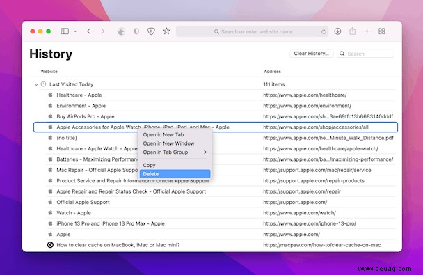 Möglichkeiten, den Suchverlauf auf Ihrem Mac vollständig zu löschen 