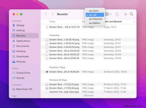 So sortieren Sie Dateien auf Ihrem Mac nach Datum 
