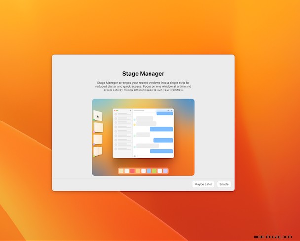So verwenden Sie den Stage Manager unter macOS Ventura 