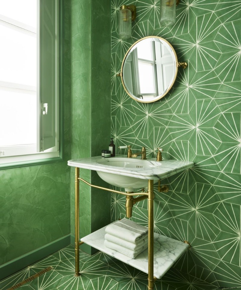 Design-Badezimmer:Dieses Jugendstil-Apartment begeistert mit einem auffälligen grünen Drummonds-Badezimmer 