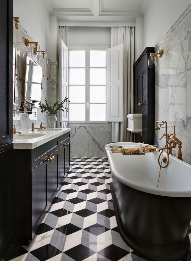 Badezimmerideen in Schwarz und Weiß – 10 einfarbige Looks, die Ihren nächsten Umbau inspirieren 