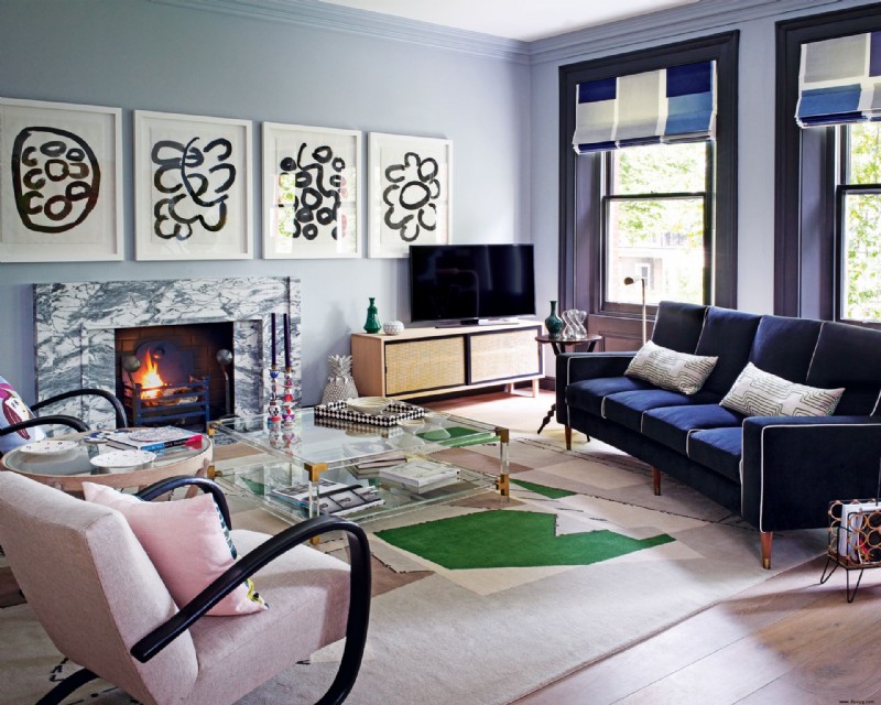 Blaue Wohnzimmerideen – Möglichkeiten zum Dekorieren mit hellem und dunklem Blau 