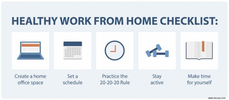 Wie man gesunde Arbeitsgewohnheiten zu Hause anwendet