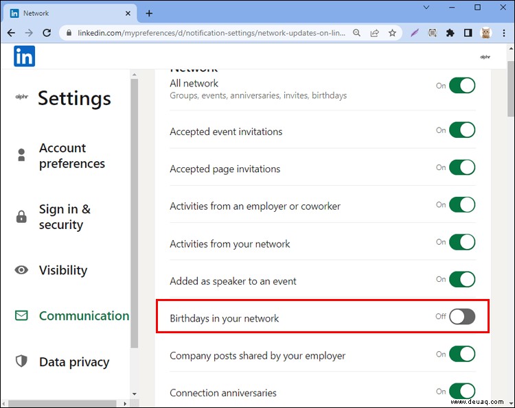 So deaktivieren Sie Ihren Geburtstag in LinkedIn