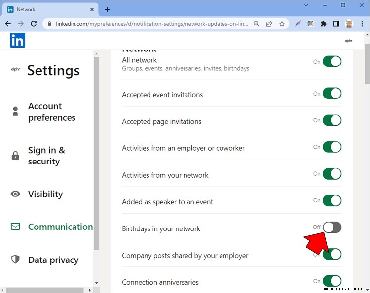 So deaktivieren Sie Ihren Geburtstag in LinkedIn