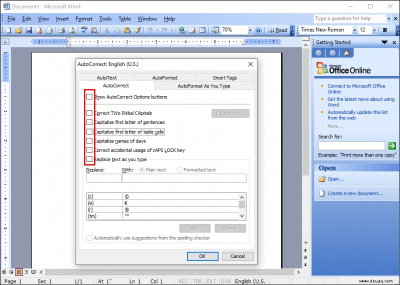So deaktivieren Sie die AutoKorrektur in Microsoft Word