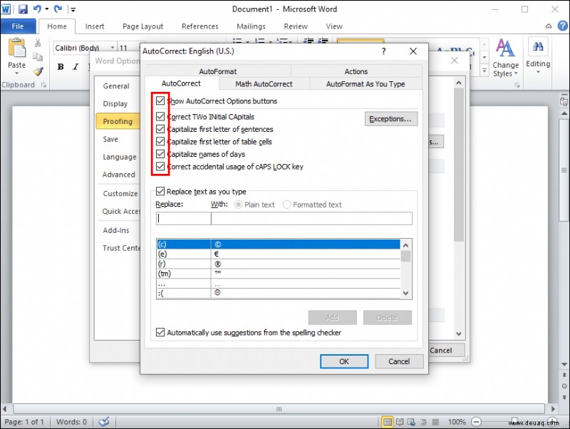 So deaktivieren Sie die AutoKorrektur in Microsoft Word