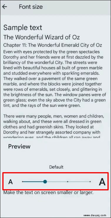 So ändern Sie die Schriftgröße auf einem Android-Gerät