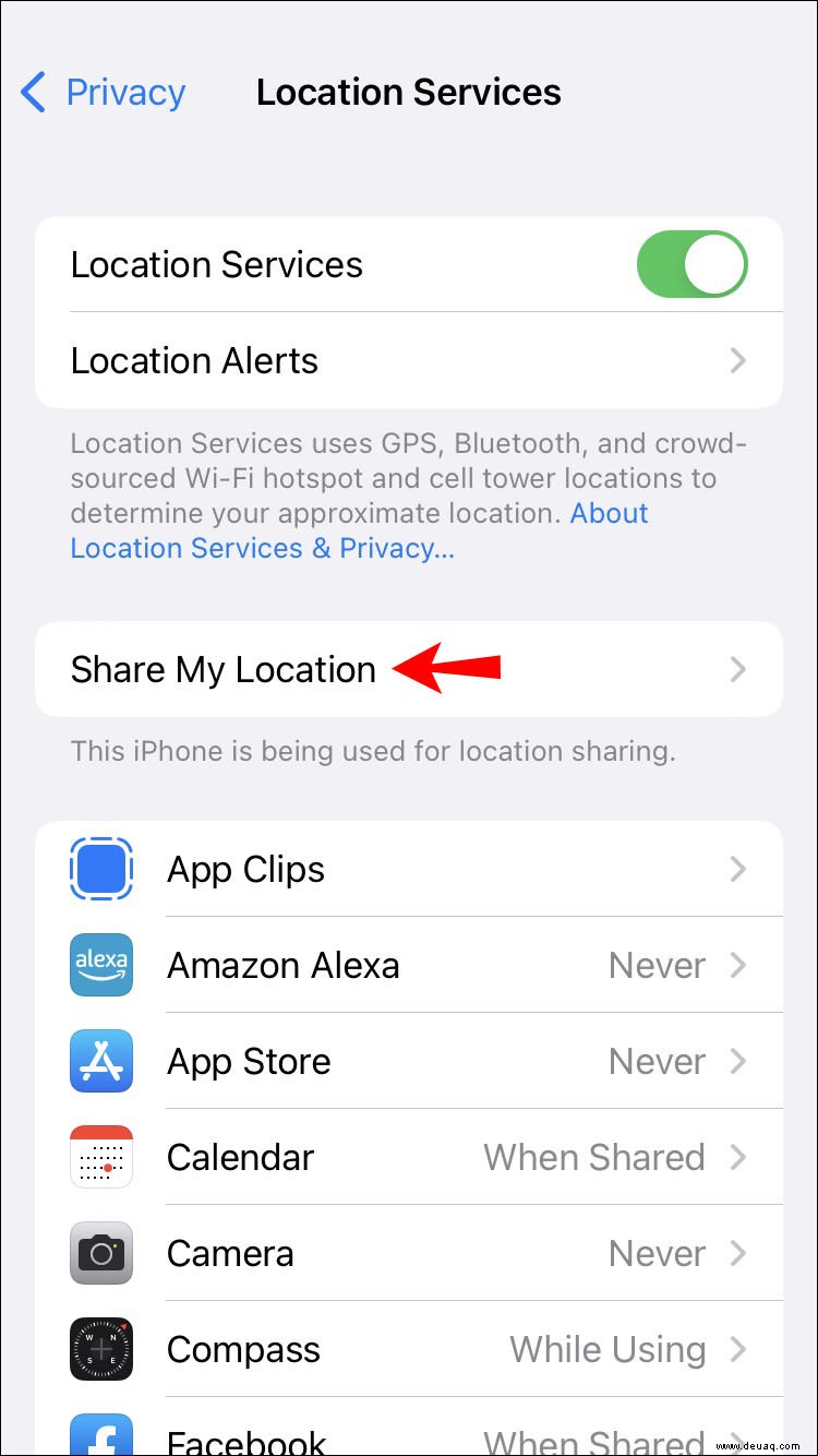 So überprüfen Sie, mit wem Ihr Standort auf einem iPhone geteilt wird