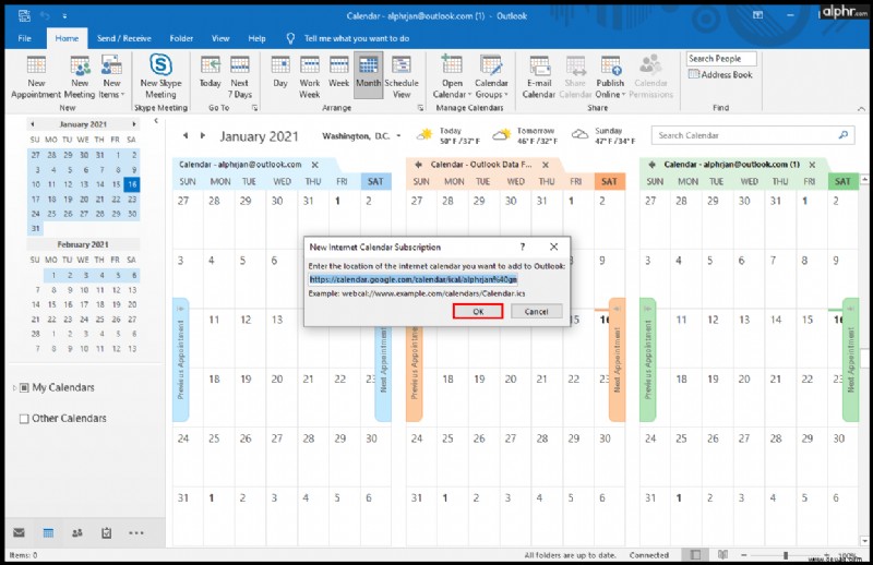 So synchronisieren Sie den Outlook-Kalender mit Google Kalender