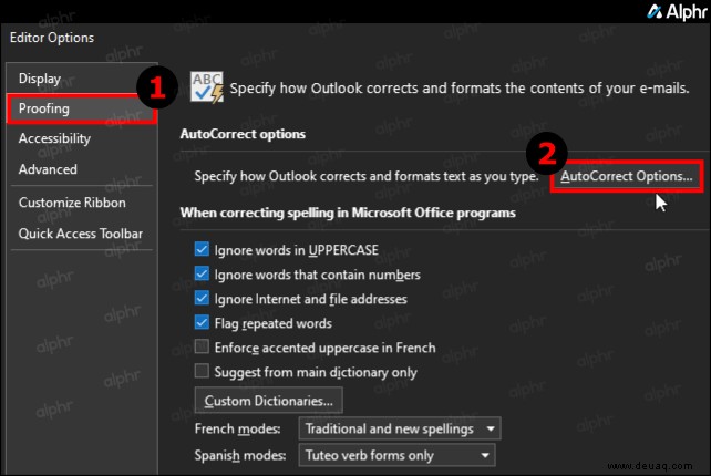 So deaktivieren Sie die AutoKorrektur in Outlook