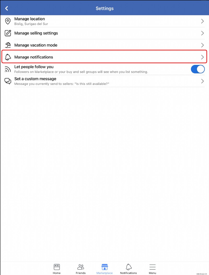 So richten Sie Benachrichtigungen im Facebook Marketplace ein
