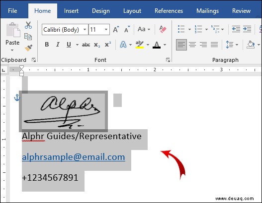 So fügen Sie eine Signatur in Microsoft Word ein