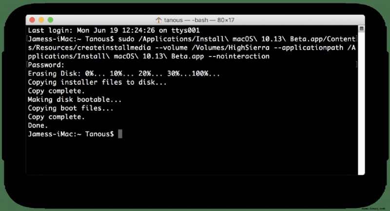 So erstellen Sie ein bootfähiges USB-Installationsprogramm für macOS High Sierra