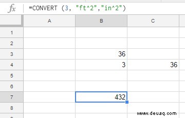 So konvertieren Sie Fuß in Zoll in Google Tabellen