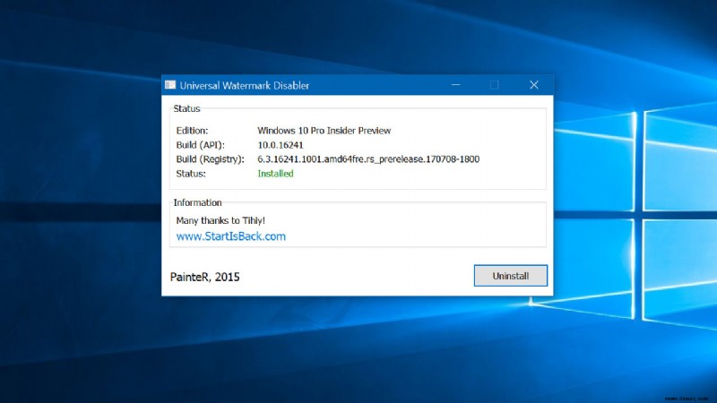 So entfernen Sie das Windows 10-Wasserzeichen von Insider-Programm-Desktops