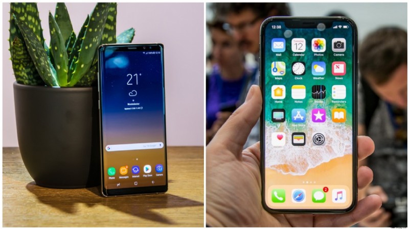 Samsung Galaxy Note 8 vs. iPhone X:Das beste Android-Handy steht Kopf an Kopf mit Apples Flaggschiff