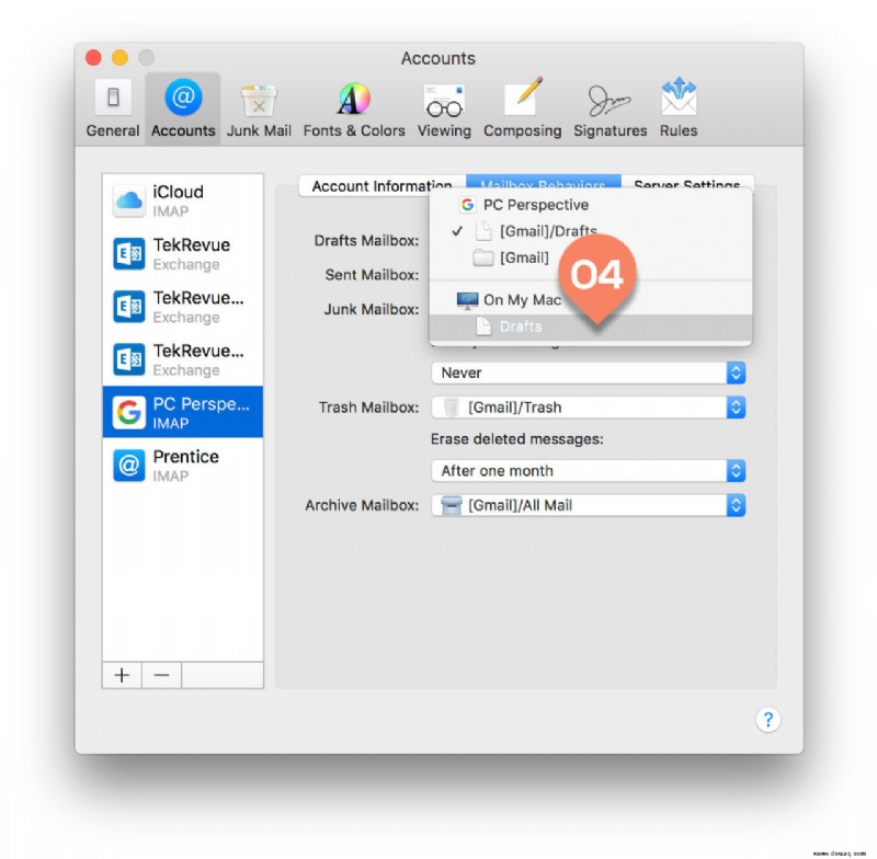 Konfigurieren Sie Apple Mail, um doppelte Entwürfe mit Gmail-Konten zu verhindern