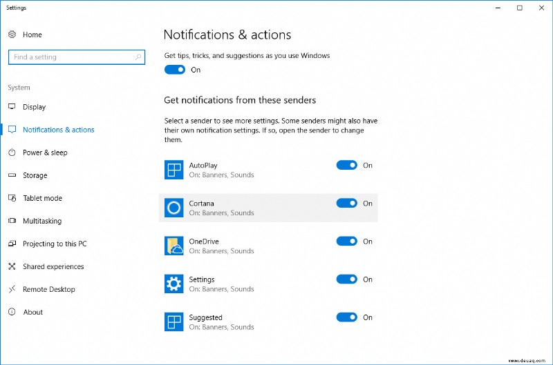 Kurztipp:So deaktivieren Sie Cortana-Benachrichtigungen in Windows 10