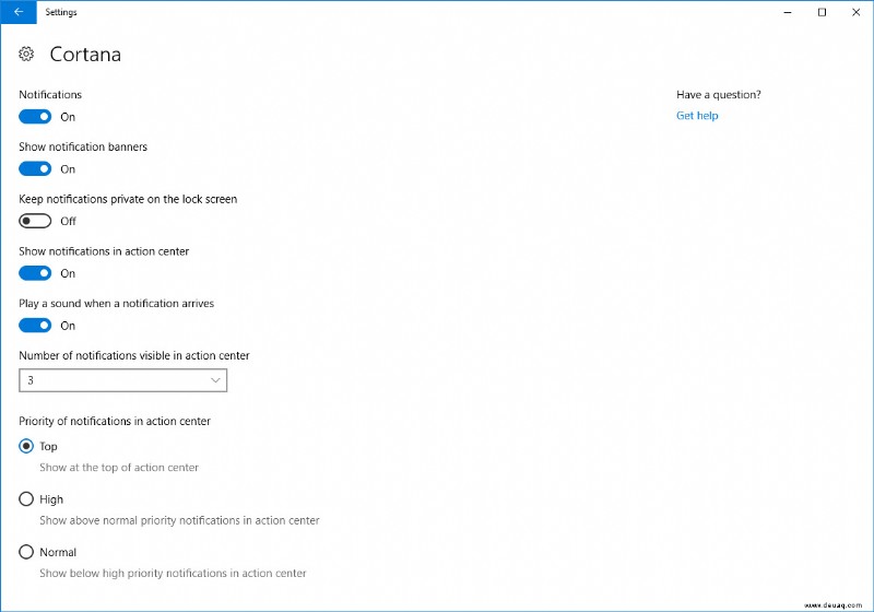 Kurztipp:So deaktivieren Sie Cortana-Benachrichtigungen in Windows 10