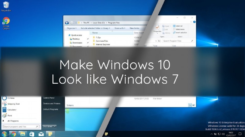 Wie man Windows 10 wie Windows 7 aussehen lässt