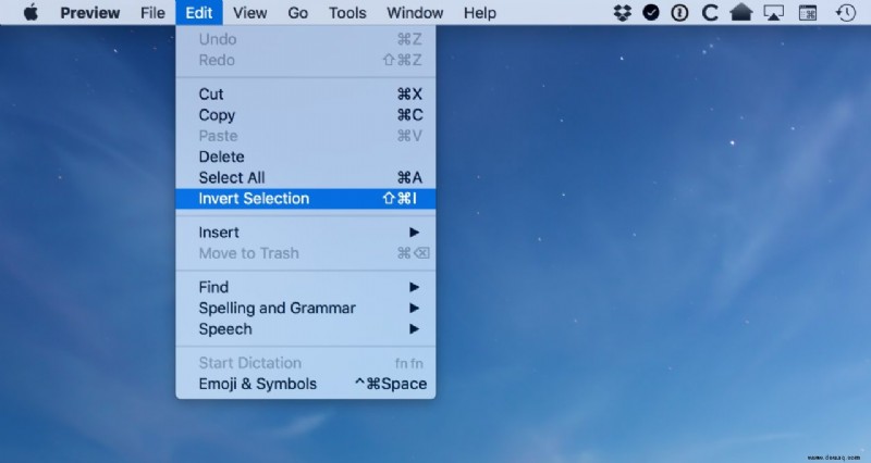 macOS:Bearbeiten Sie Bilder mit „Auswahl umkehren“ in der Vorschau für Mac