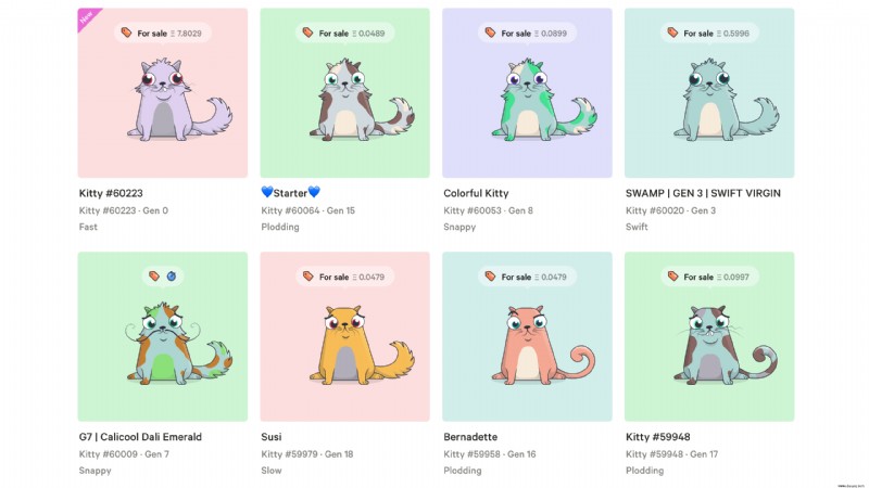 CryptoKitties ist das Katzensammelspiel von Ethereum, das über 1 Million Dollar an Benutzerausgaben gesehen hat 