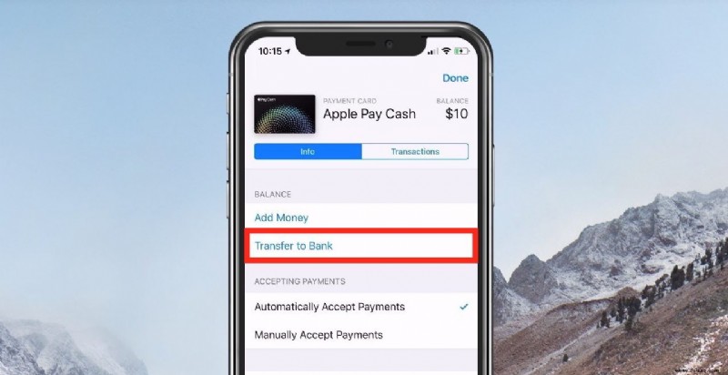 So überweisen Sie Apple Pay Cash auf ein Bankkonto