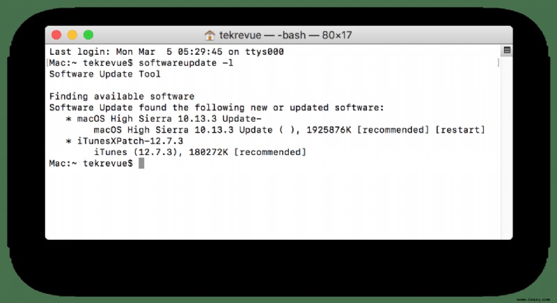 So führen Sie ein Mac-Software-Update über das Terminal aus 
