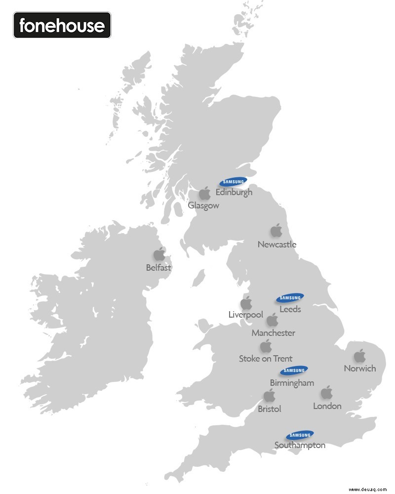 Apple gegen Samsung:Die britischen Städte, die das iPhone über alles lieben