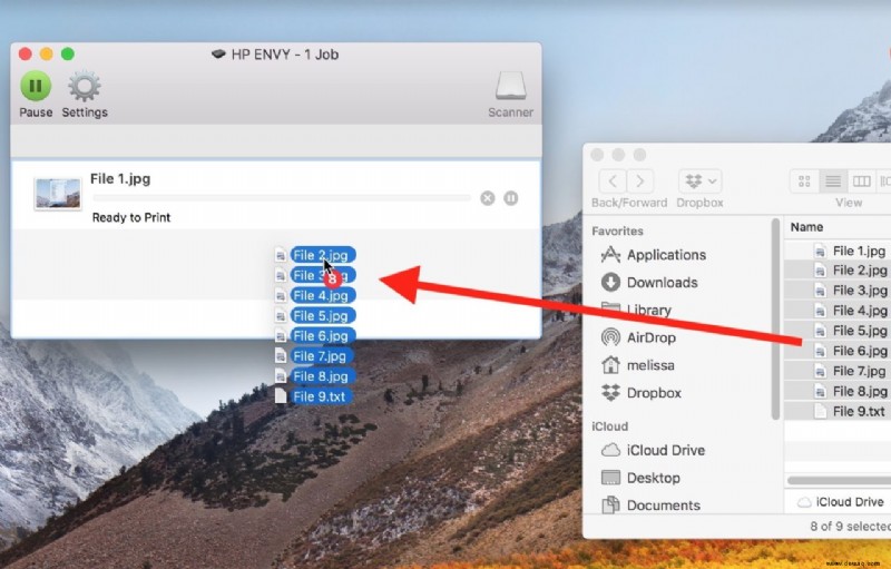 Hier sind zwei Möglichkeiten, mehrere Dateien gleichzeitig in macOS zu drucken