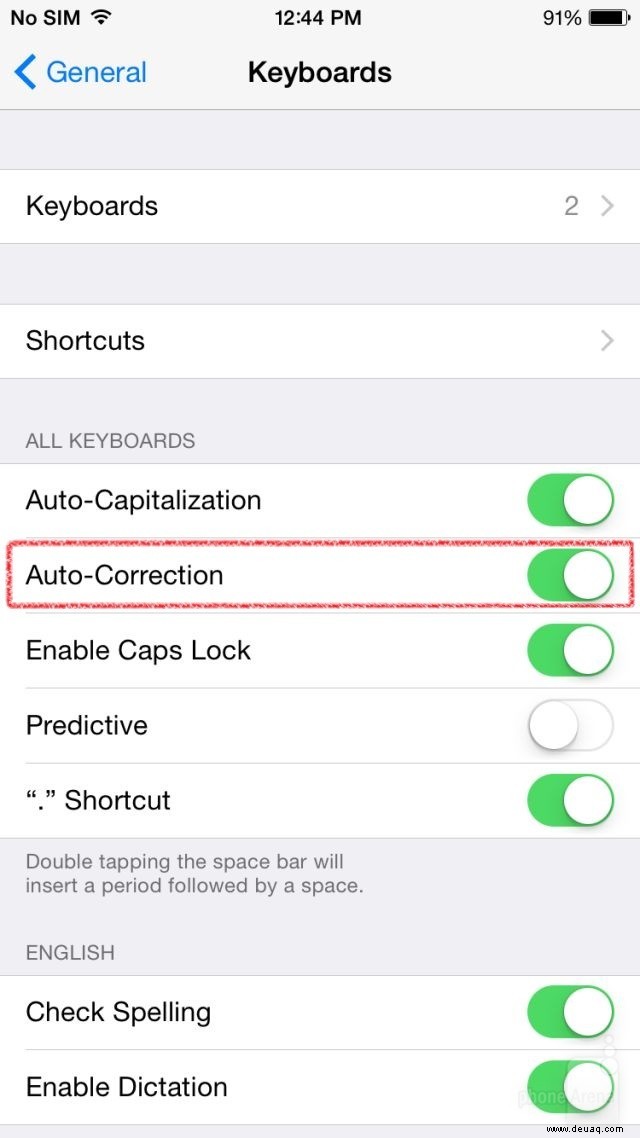 So deaktivieren Sie die Autokorrektur auf dem iPhone 6S
