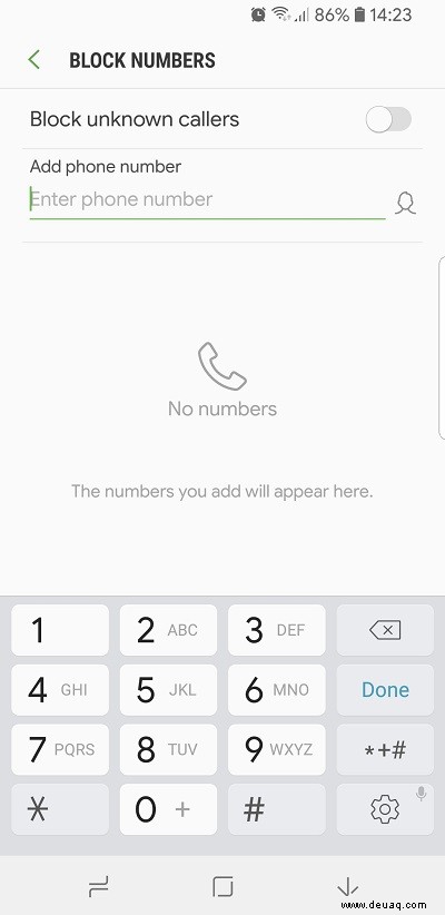 So blockieren Sie Anrufe auf dem Samsung Galaxy Note 8