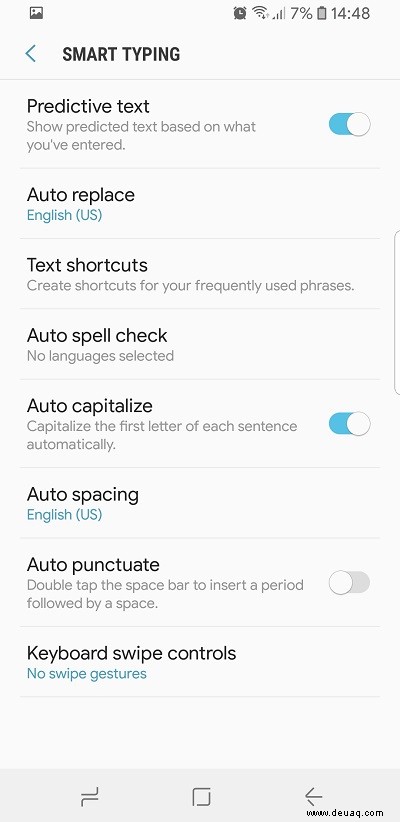 So deaktivieren Sie die Autokorrektur auf dem Galaxy S9/S9+
