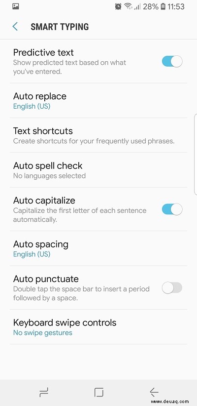 So deaktivieren Sie die Autokorrektur auf dem Samsung Galaxy Note 8