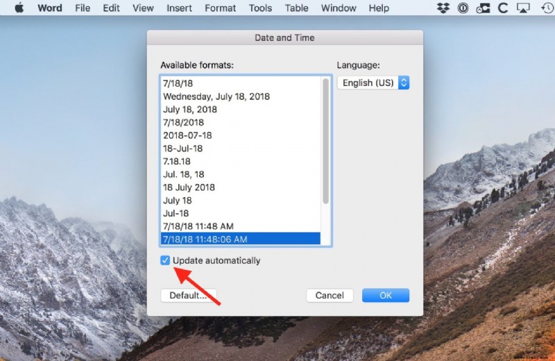 So fügen Sie einen automatisch aktualisierenden Datums- und Zeitstempel in Word für Mac hinzu