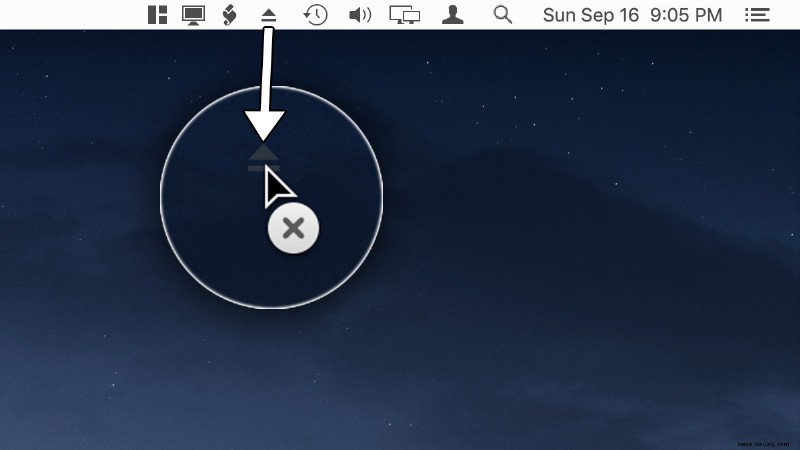 So fügen Sie das Auswurfsymbol zur macOS-Menüleiste hinzu oder entfernen es