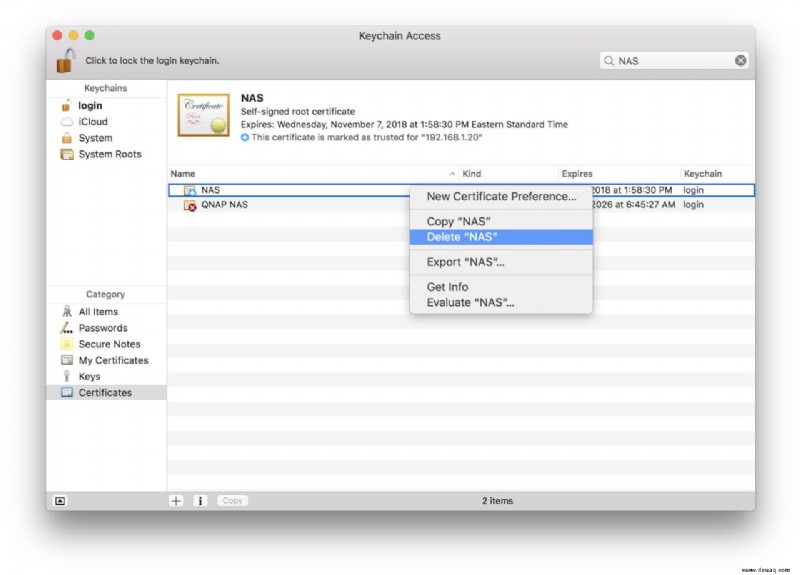 Microsoft Remote Desktop für Mac:Zertifikat immer vertrauen