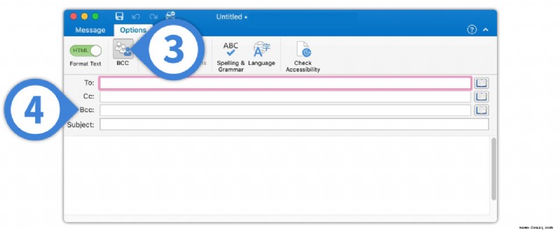 So fügen Sie E-Mails in Outlook für Mac ein BCC-Feld hinzu