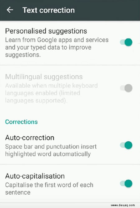 So deaktivieren Sie die Autokorrektur auf dem Xiaomi Redmi Note 3