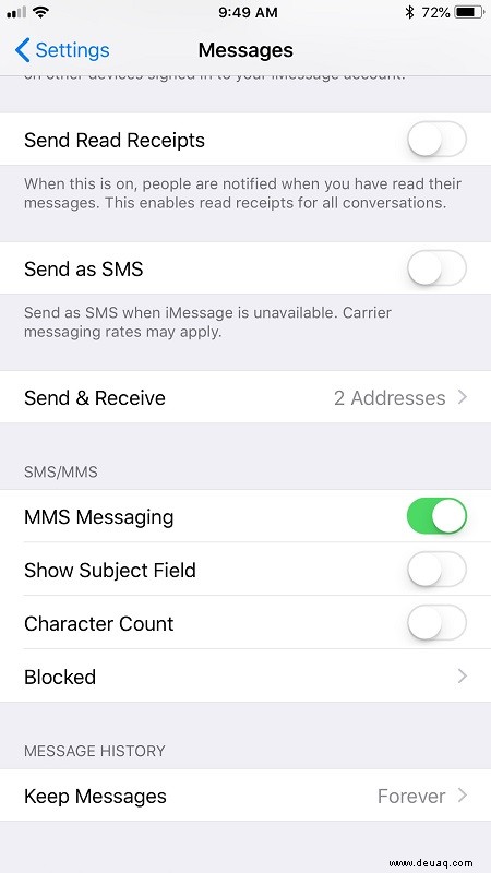 So blockieren Sie Textnachrichten auf dem iPhone XR