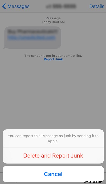 So blockieren Sie Textnachrichten auf dem iPhone XR
