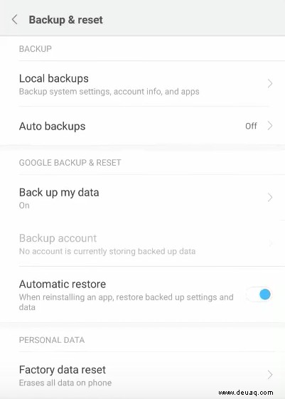 Xiaomi Redmi Note 3 – Sicherung