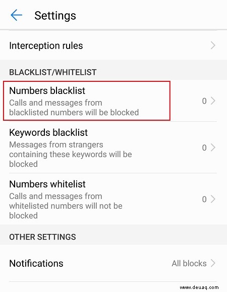 Huawei P9 – Anrufe blockieren